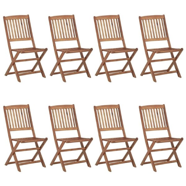 Folding Outdoor Chairs 8 pcs Solid Acacia Wood vidaXL