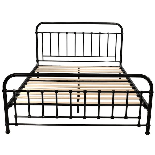 Metallica Double Bed Size Metal Frame Platform Mattress Base - Black