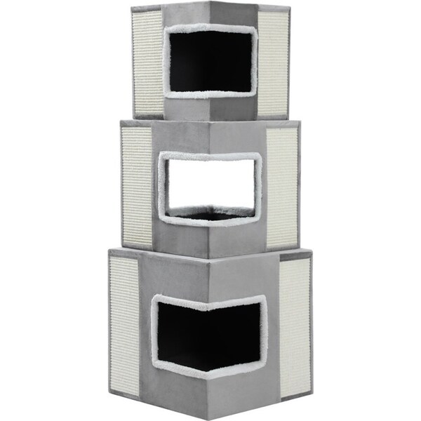 Paws & Claws 120cm Catsby Essendon Cat Tower Furniture Scratching Post SLV/GRY