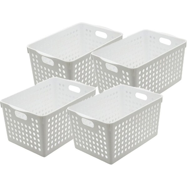 4x Boxsweden Mode Basket 27cm Home Cleaning Storage Room Organiser Container WH