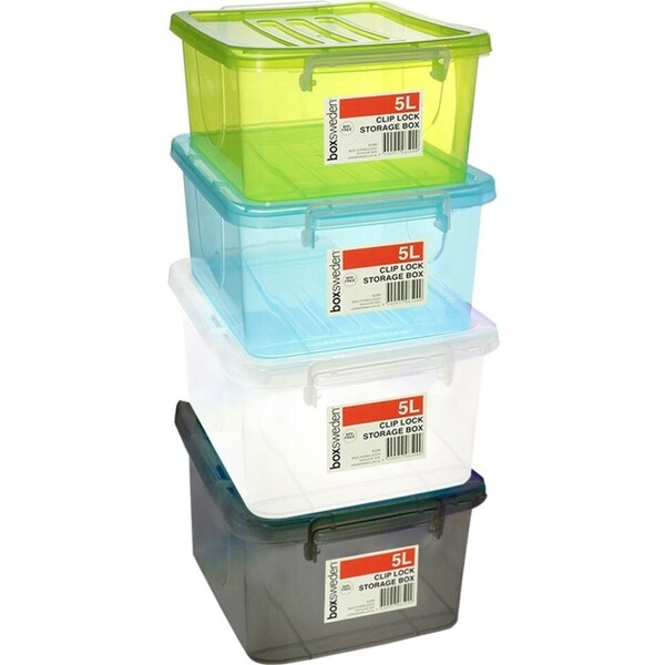 4x Boxsweden 5L Flexible Tub w/ Handle Home Garden Water Storage Bucket Assort.