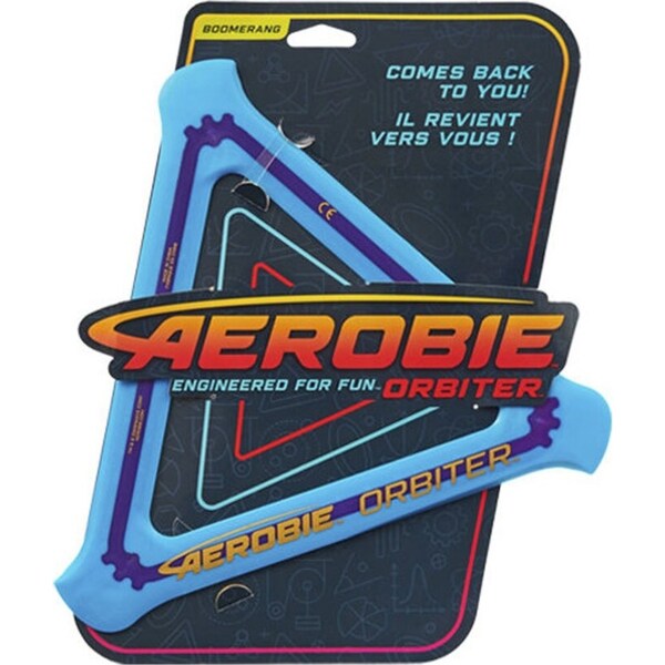 Aerobie Orbiter Boomerang Kids Flying Disc Outdoor Fun Play Toy Blue