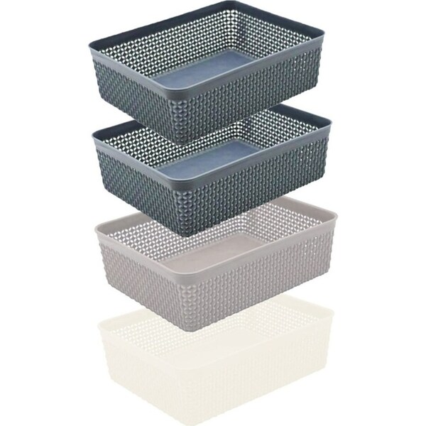 4x Boxsweden Boston Basket 23cm Home Cleaning Storage Container Holders Assort.