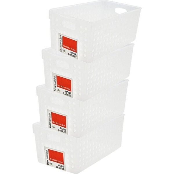 4PK Boxsweden Mode Basket 29cm w/ Handle Cleaning Storage Organiser Container
