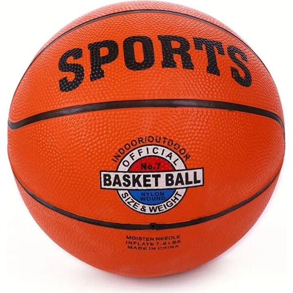 Classic Rubber Basketball Training Standard Size Downtown for NBA- Black/Orange