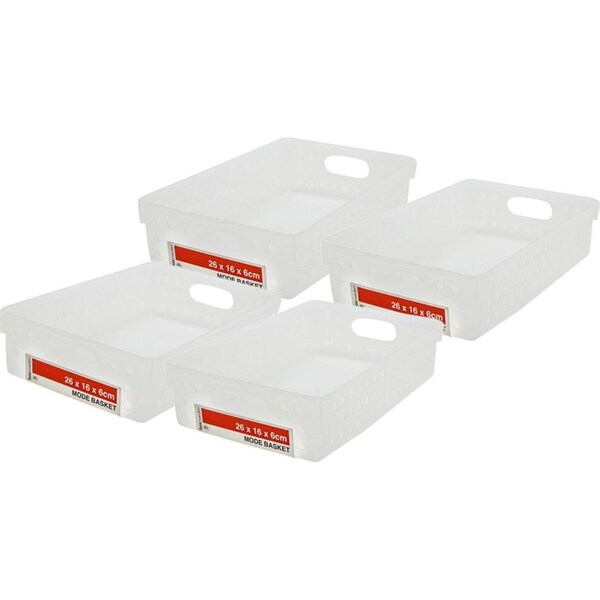 4PK Boxsweden Mode Basket 26cm w/ Handle Cleaning Storage Organiser Container