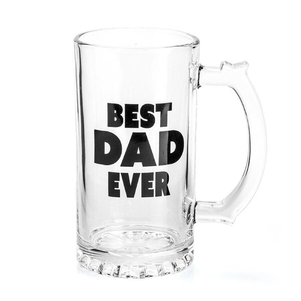 Best Dad Ever Beer Stein Mug Drinking Glass Glassware Beverage Gifted Box