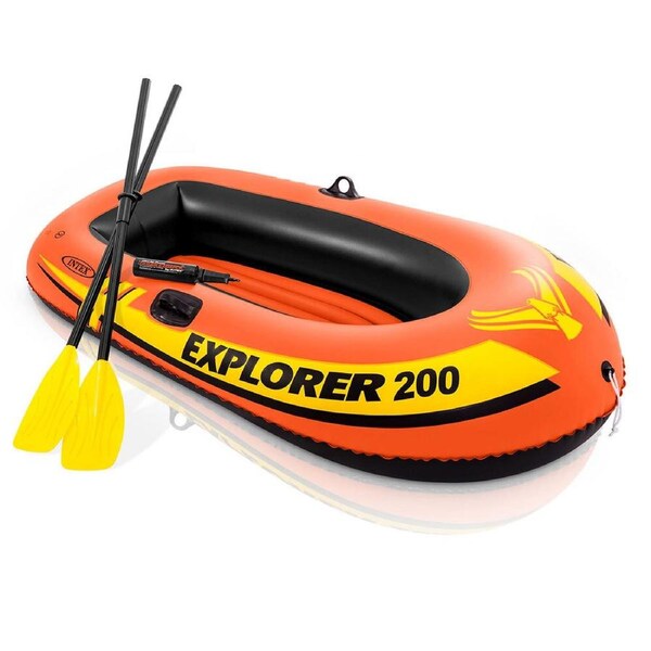 Intex 185cm Explorer 200 Inflatable/Floating Kids Boat w/ Oars Pumps 6y+