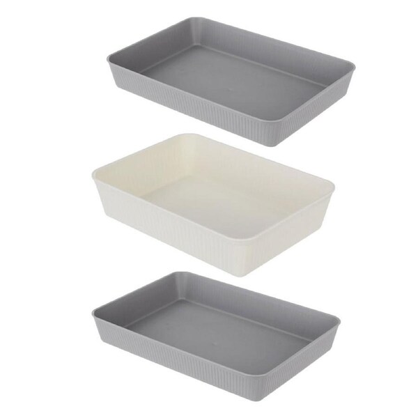 3x Boxsweden Kaia Storage Tray 36cm Home Office Room Desk Organiser Basket Asst