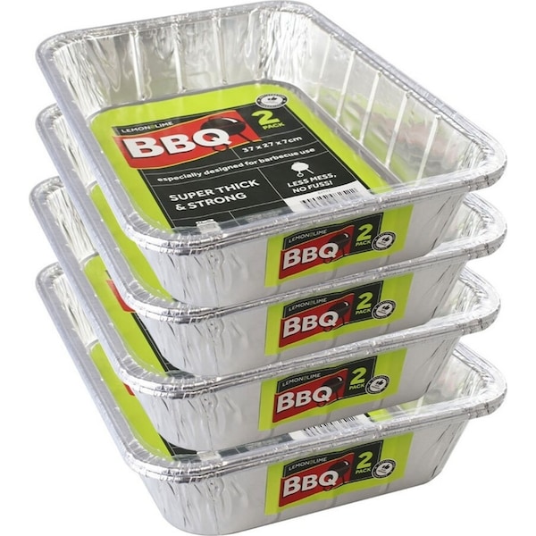 8PK Lemon & Lime Foil Tray 37cm Shelf Ready Household Kitchen Oven BBQ Cookware