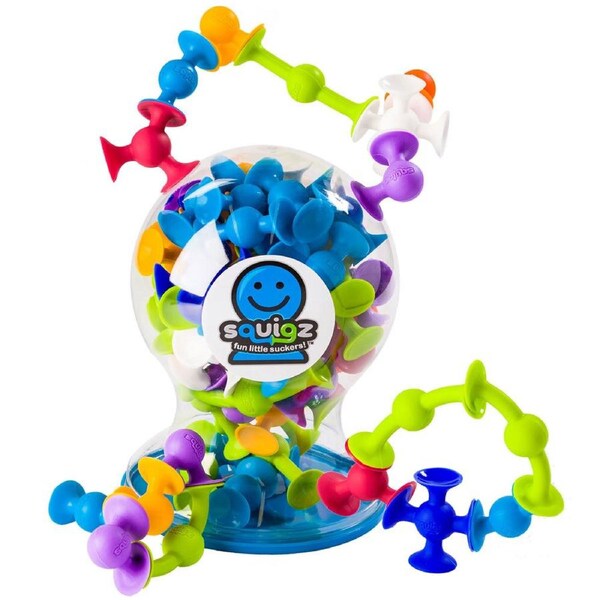 50pc Fat Brain Toys Squigz Delux Suction Construction Fun Game Toy Set Kids 3y+