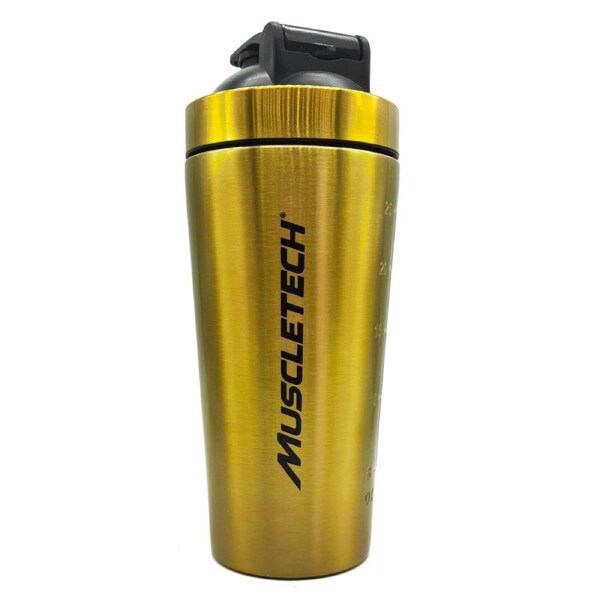 MUSCLETECH Gold Stainless Steel Shaker Bottle