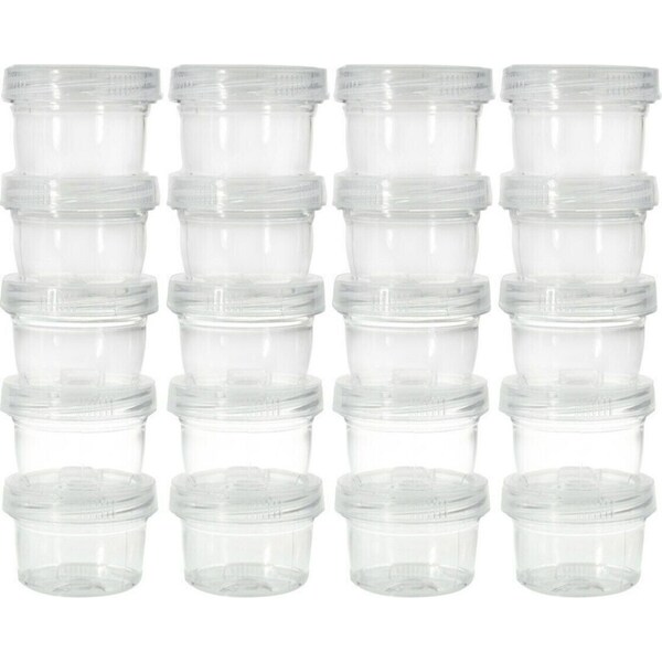 20pc Lemon & Lime Stacking Containers 40ml Twist-Lock Household Storage Canister