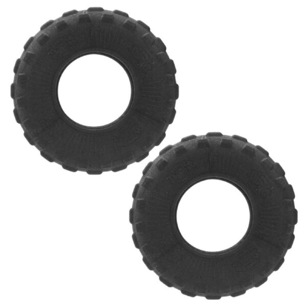 2x Paws & Claws All Terrain 21cm Rubber Tyre Dog Toy Pet Chew Teething Large BLK