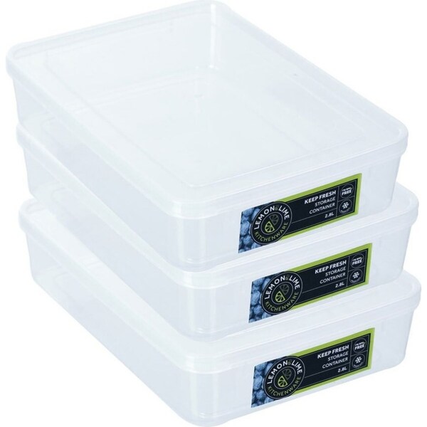 3PK Lemon & Lime Keep Fresh 2.8L Food Container 28cm Kitchen Storage Canister