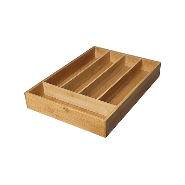 Bamboo Cutlery Tray Holder Drawer Organiser