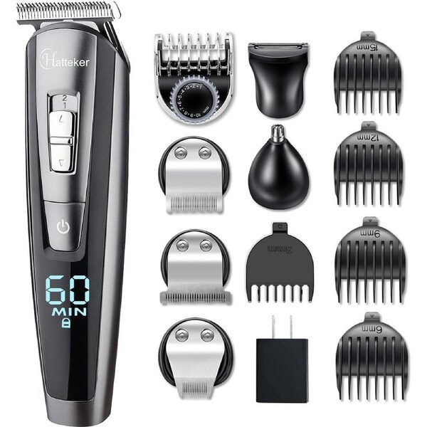 Hatteker Mens 5 In 1 Hair Beard Waterproof Precision Trimmer Kit RFC-588