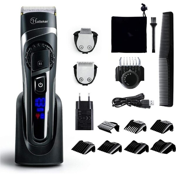 Hatteker Mens Beard Trimmer Hair Trimmer Cordless Hair Clipper Grooming Kit Mustache trimmer Precision Trimmer for Men Hair Cutting Kit Waterproof 3 In 1 RFC-69203