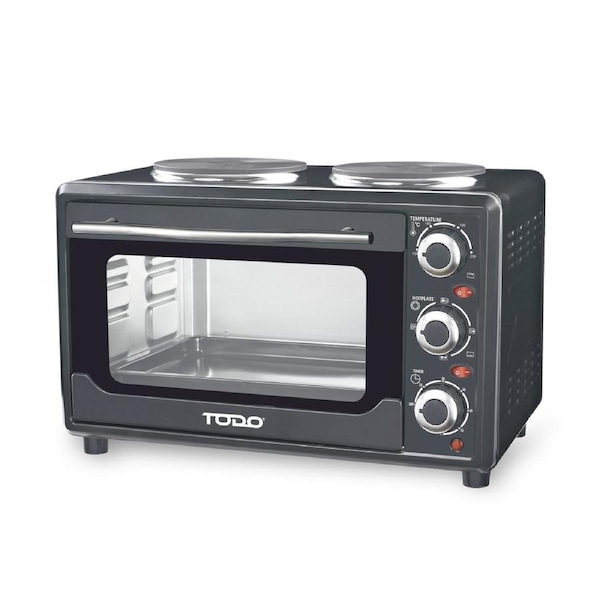 TODO 23L Benchtop Electric Oven Two Hot Plates Twin Hotplate 10A Amp