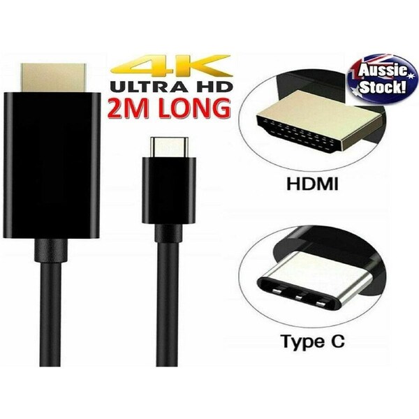 USB C to HDMI Cable USB 3.1 Type C Male to HDMI UHD 4K 2m Cable