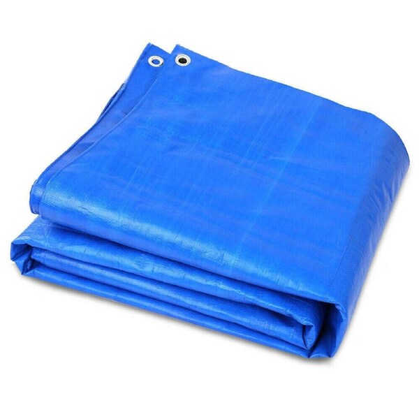 Ozoffer Weatherproof Tarpaulin Tarp Poly Camping Tarps Canvas Heavy Duty Tent Cover