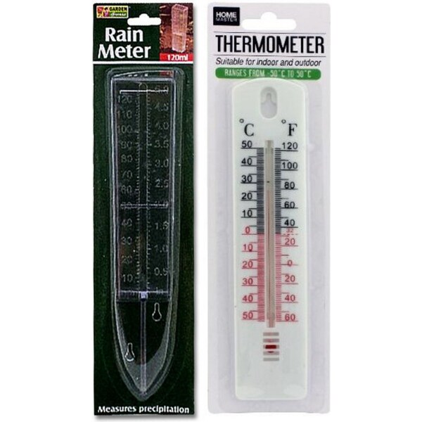 Ozoffer Thermometer & Rain Meter 120ml Outdoor Garden Tool
