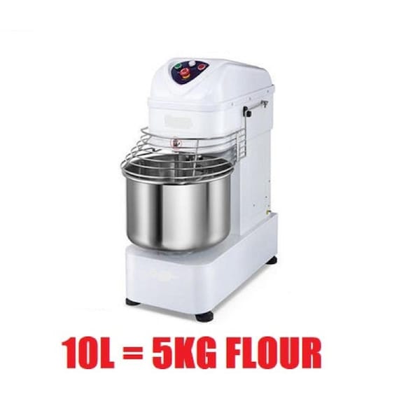 10 Litre Spiral Pizza Dough Mixer Bakery Bread Heavy Duty Commercial 10L - ONE SPEED CHAIN DRIVEN