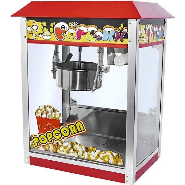 Commercial 12 Oz LARGE Electric Popcorn Machine Popcorn Maker Movie Popcorn 1300W Roof Top