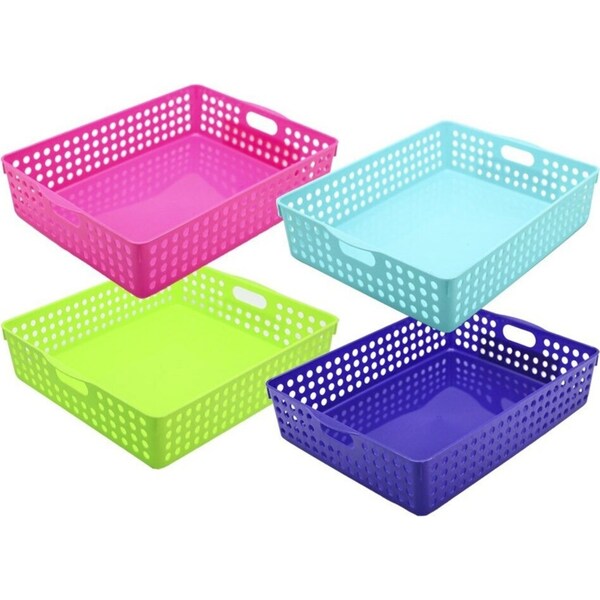 4x Boxsweden Mode Neon Basket 35cm Cleaning Storage Organiser Container Assort.