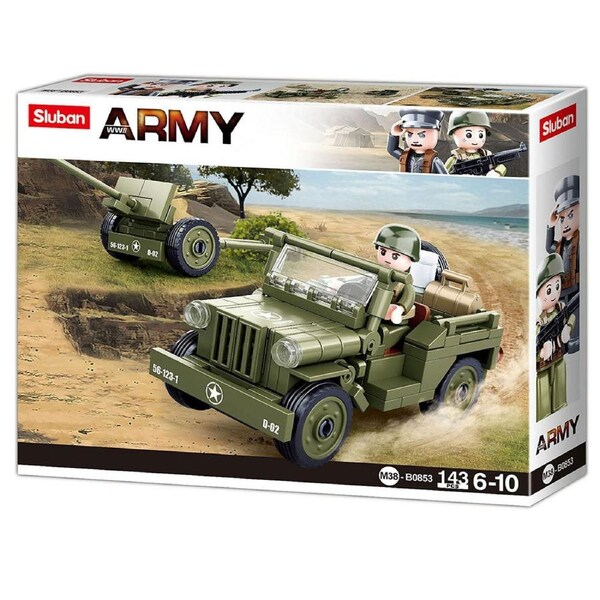 WW2 Willys Jeep & 37mm ATG 143 Pieces