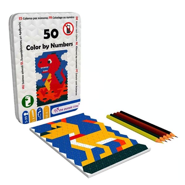 50 Colour by Numbers Tin Family Game