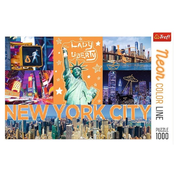 Neon Colour Line New York City Jigsaw Puzzles 1000 Pieces