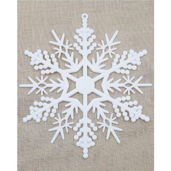 WHITE SNOWFLAKES 12 Pack 120mm Ornament