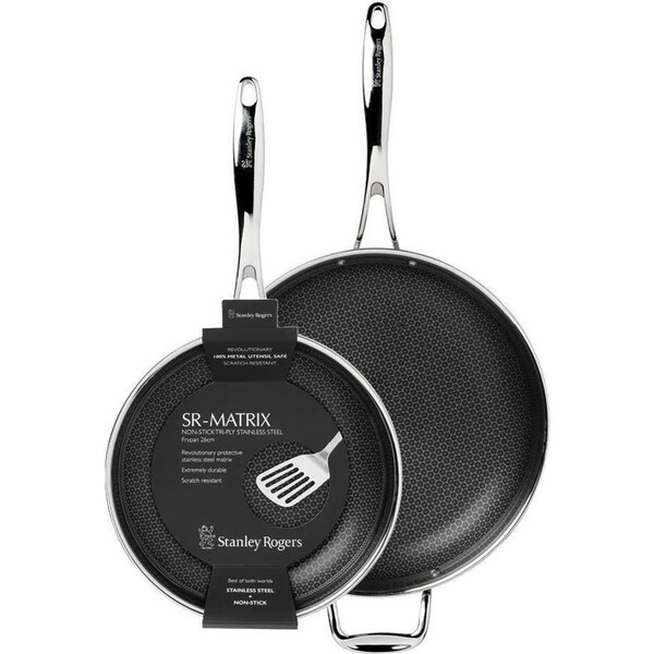 New Stanley Rogers 2pc Matrix 26cm + 32cm Frypan Non-Stick Suits Induction