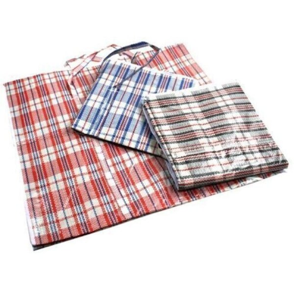 1x Large Stripe Bag Packing Storage Strip Zip Shopping Travel Check House Moving 65cm x 60cm x 25cm