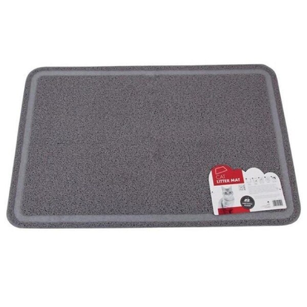 M-Pets 89cm Cat Litter Mat Rectangular Anti-Slip Pet/Kitty Trapping Pad Grey