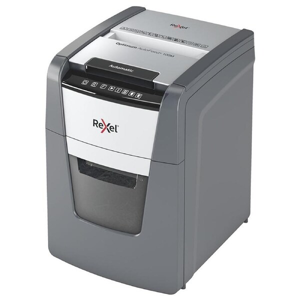 Rexel 34L Optimum AutoFeed+ A4 Paper Shredder 100m Micro P5 Cross Cut/Cutter