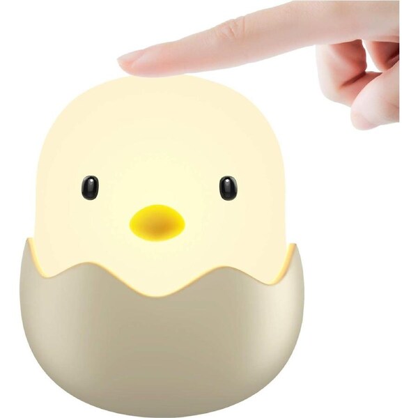 Tecboss Baby Night Light, Cute Chick Night Light for Kids, Soft Silicone Kids Nightlight Rechargeable LED Touch Lamp, Baby Girl Boys Gifts, Birthday Gifts for Toddler Kids