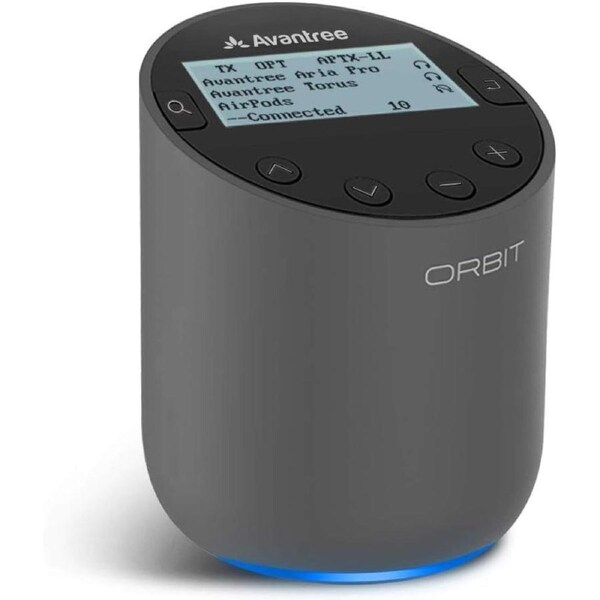 Avantree Orbit New Bluetooth 5.0 Audio TV Wireless Transmitter w/LCD Display, Dual Antenna Long Range, Netflix Prime Ready, Supports aptX Low Latency, 2 Headphones, Soundbar PassThrough, for All TV