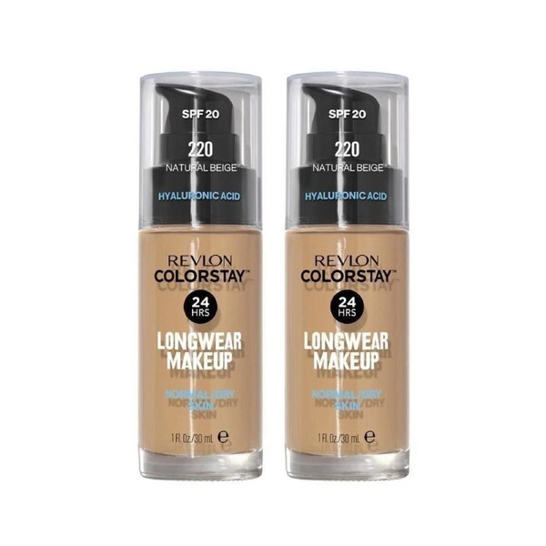 2 x Revlon ColorStay Makeup for Normal/Dry Skin 30mL - 220 Natural Beige