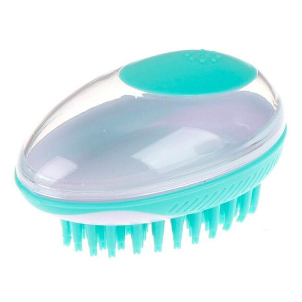 M-PETS Rubeaz Soap Dispenser & Massage Brush Pet Wash/Cleaning Grooming Tool GRN