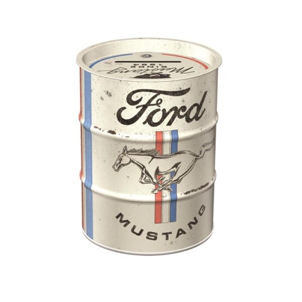 Ford Mustang Service German Made Tin Round Money Box