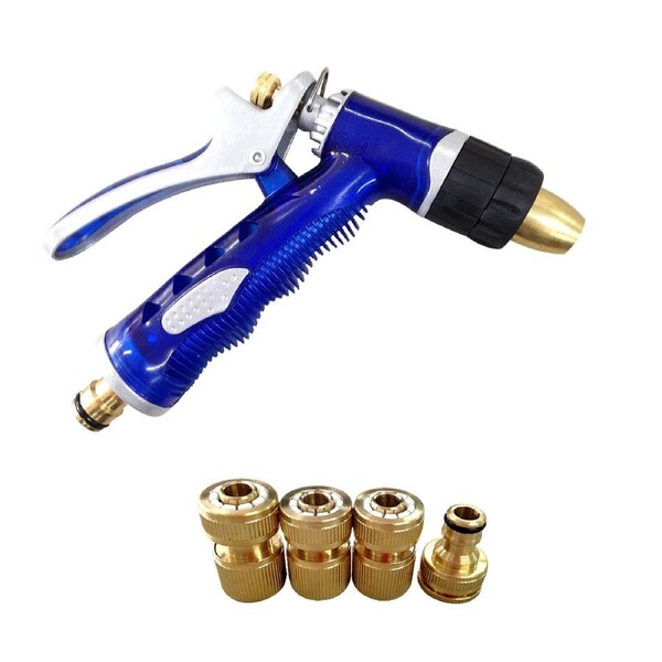 Dynamic Power Brass Spray Gun Nozzle Water Garden Hose Connector Pressure