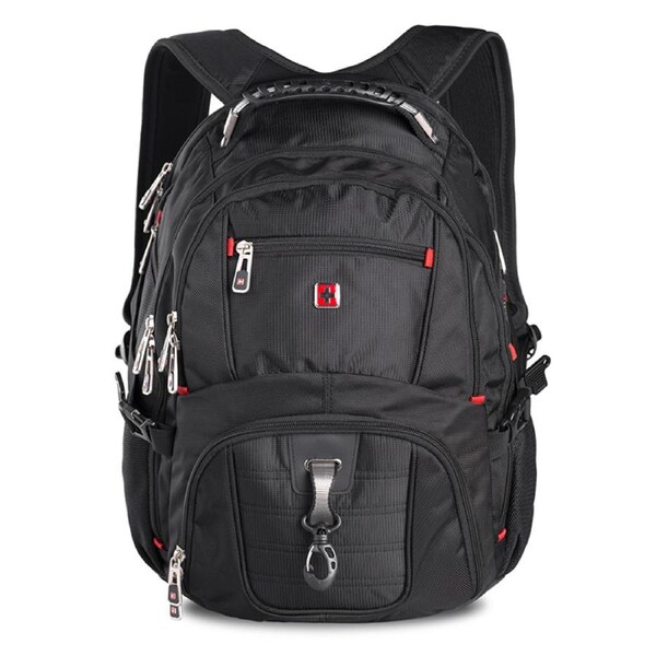 Swisswin Swiss waterproof 15.6" laptop Backpack School backpack Travel Backpack SW8112 Black