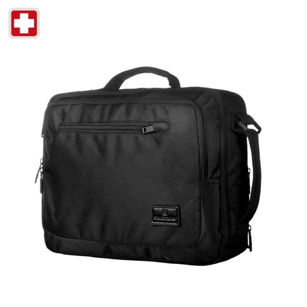 Swisswin Swiss waterproof 15.6" laptop Bag School bag Travel Briefcasee with backpack SWE1018 Black