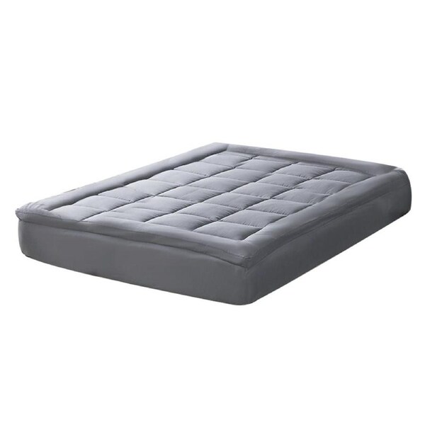 Luxury Bamboo Fibre Mattress Topper Queen - Charcoal