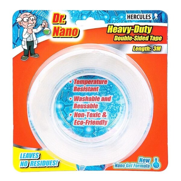 Hercules 3 metre Nano Heavy Duty Double Sided Tape Reusable Frames/Picture