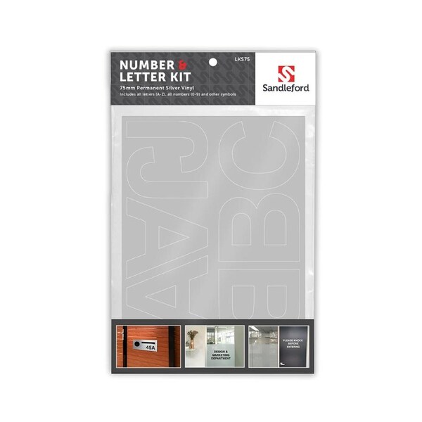 Sandleford 75mm Permanent Vinyl Letters/Numbers Adhesive/Stickers Helvetica SLV