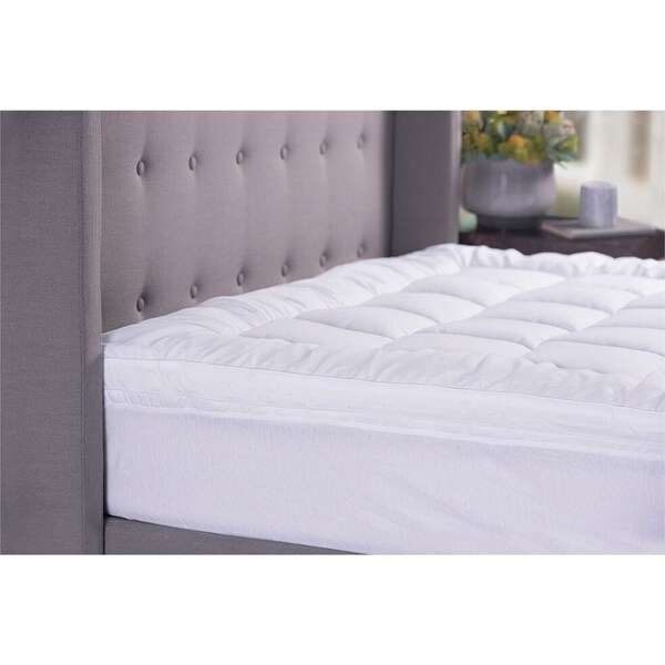 Sheraton Luxury Fitted Mattress Topper 2000Gsm Queen Bed Comfort/Cushioning WHT