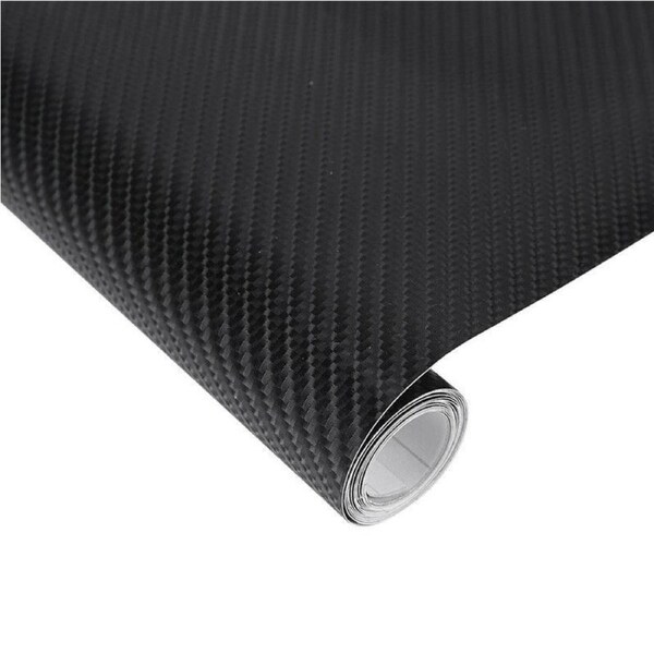 50cm x1.51M 4D Gloss Black Carbon Fibre Fiber Vinyl Car Wrap Air Release Film